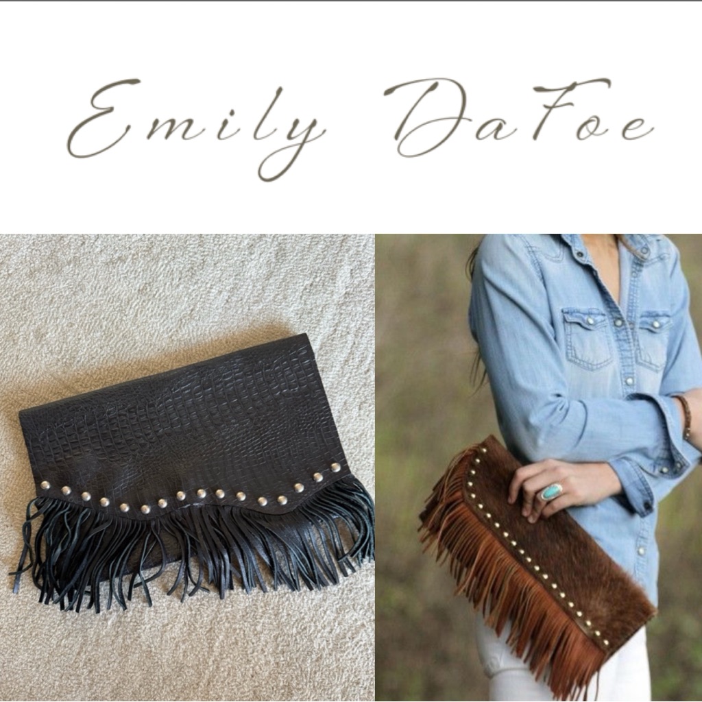 ER Leather Goods Fringe Leather Clutch